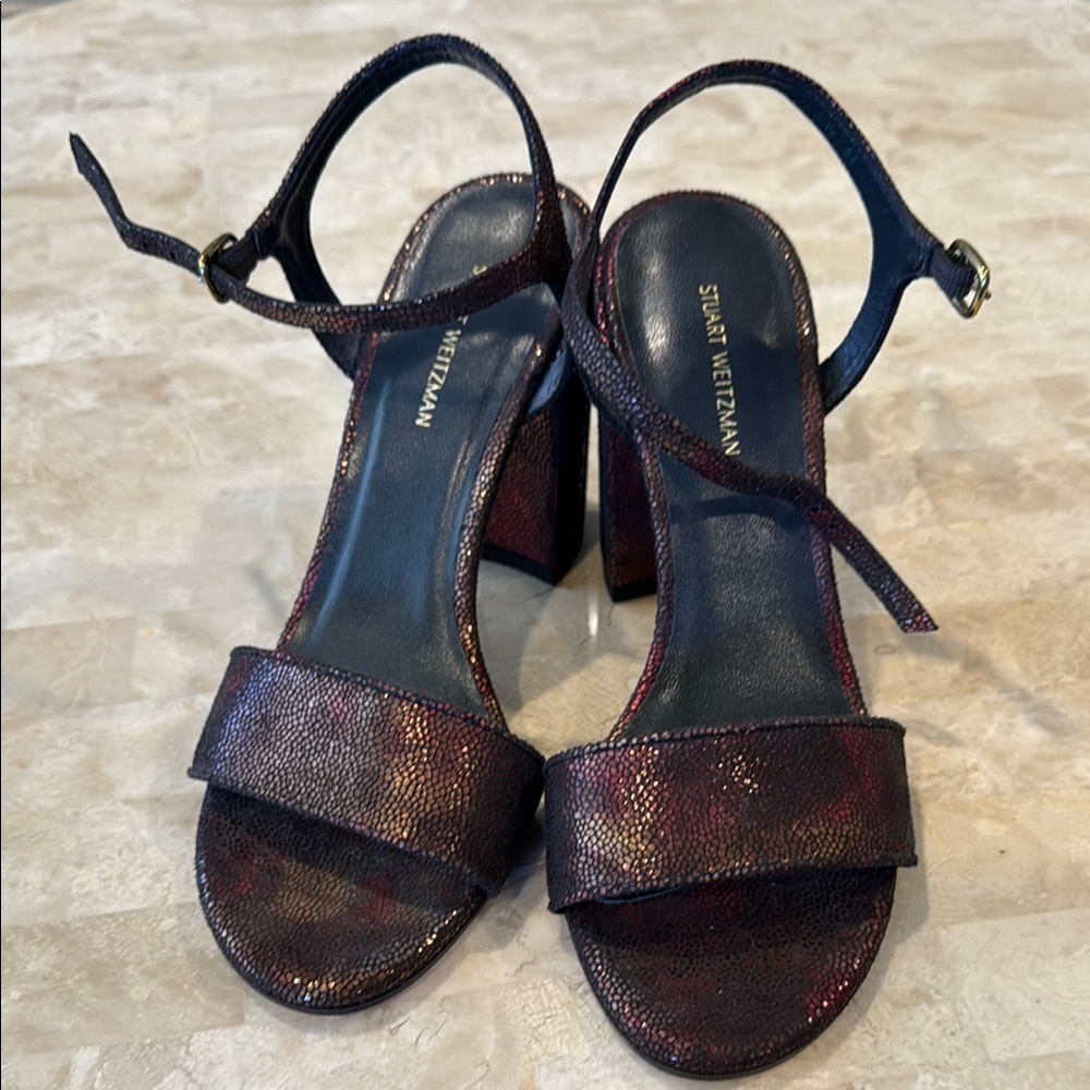 Stuart Weitzman Women's Copper/Black Sandals